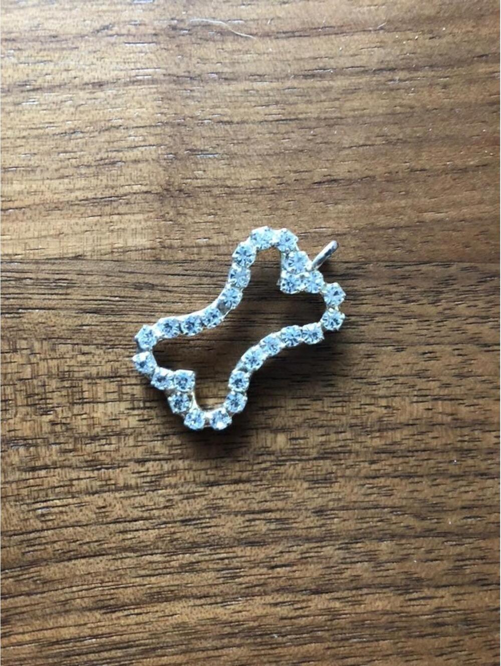Faux diamond dog bone pendant